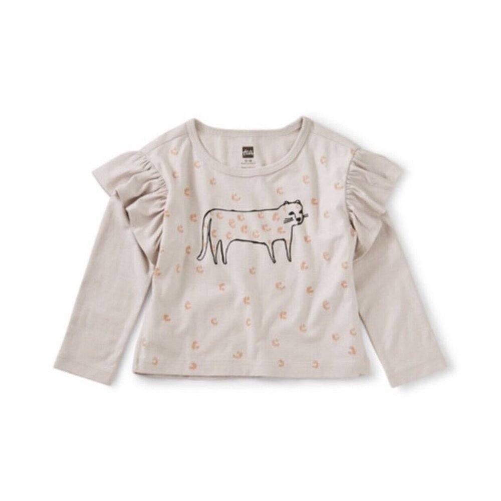 NWOT Tea Collection Jaguar Ruffle Tee Size 6-9 Months